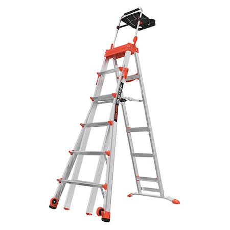 Little Giant Ladders Adjustable Stepladder, Aluminum, 300 lb Load Capacity 15109-001