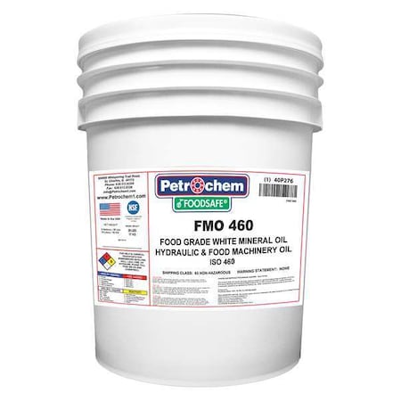 Petrochem 5 gal Gear Oil Pail 460 ISO Viscosity, Not Specified SAE, White FOODSAFE FMO 460-005
