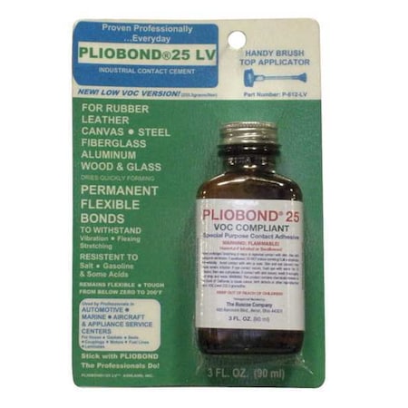 Pliobond Contact Cement, 25 Series, Tan, 3 fl oz, Bottle P-612-LV