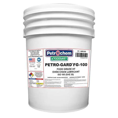Petrochem Food Grade High Temp Lubricant, 5 Gal. FOODSAFE PETRO-GARD FG-100-005