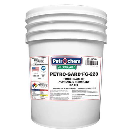 Petrochem Food Grade High Temp Lubricant, 5 Gal. FOODSAFE PETRO-GARD FG-220-005
