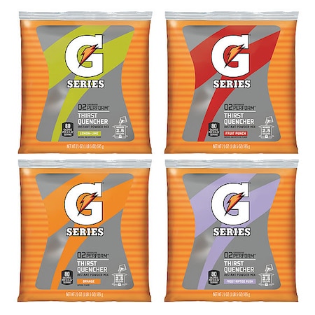 GATORADE G Series, Thirst Quencher Sports Drink Mix, Assorted Flavors, 2.5 Gal Yield per 21 oz Pk, 32 Pack 03944