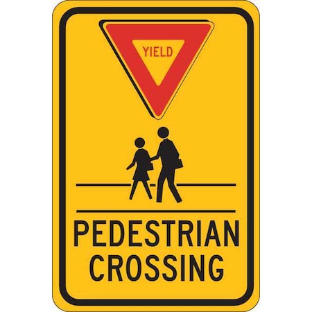 Brady Traffic Sign, 18 in H, 12 in W, Aluminum, Rectangle, English, 124398 124398