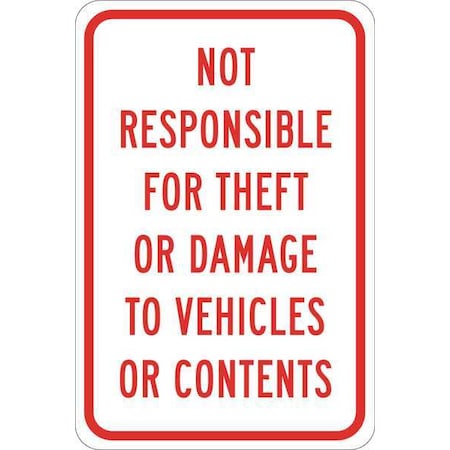 Brady Traffic Sign, 18" Height, 12" Width, Plastic, Rectangle, English 124504