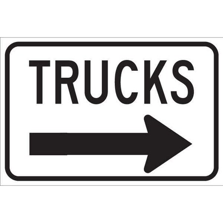 Brady Traffic Sign, 12 in H, 18 in W, Plastic, Rectangle, English, 124471 124471