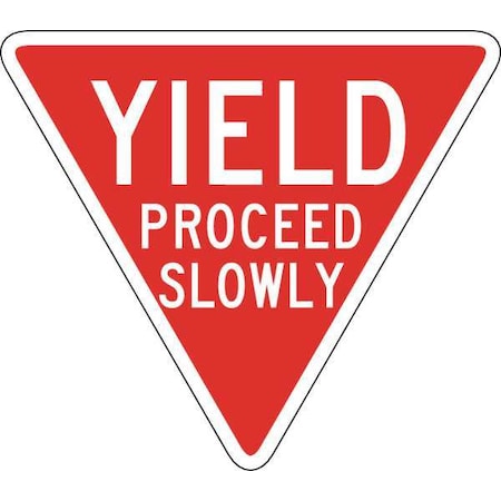 Brady Traffic Sign, 24 in H, 24 in W, Plastic, Triangle, English, 124614 124614