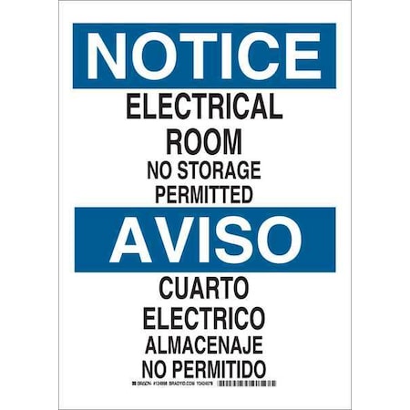 Brady Bilingual Safety Sign, Polyester, Rectangle, English, Spanish 125000
