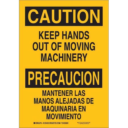 Brady Safety Sign, Aluminum, Rectangle, English, Spanish 125406