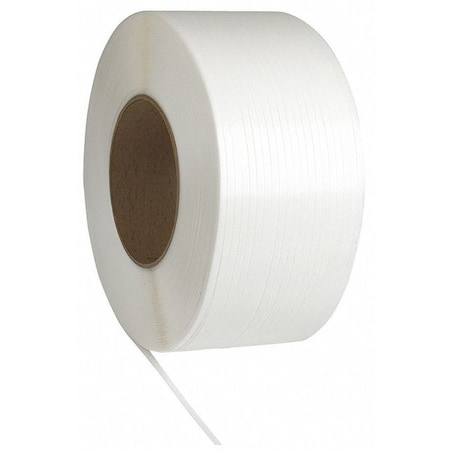 Zoro Select Plastic Strapping, MG, White, 12000 ft. L 40TP44