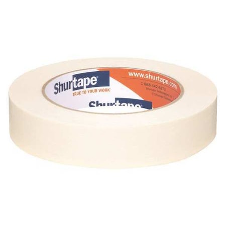 Shurtape Masking Tape, 24 mm W x 55 m L, 4.6 mil Thick, Tan, Rubber Adhesive, 36 PK 140431