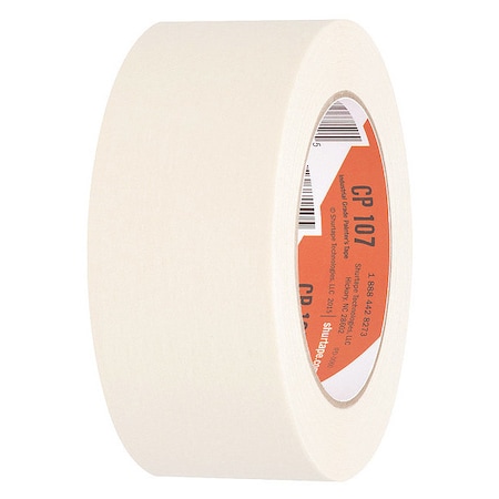 Shurtape Masking Tape, 48 mm W x 55 m L, 4.9 mil Thick, Tan, Rubber Adhesive, 24 PK 100466