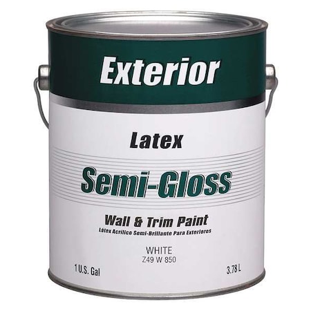 Pratt & Lambert Exterior Paint, Semi-gloss, Latex Base, 1 gal Z49W00850-16