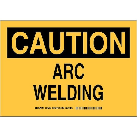 Brady Caution Sign, 7 in Height, 10 in Width, Plastic, Rectangle, English 125893