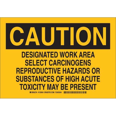 Brady Caution, 10 in W x 7 in H, Rectangle, Aluminum 125952