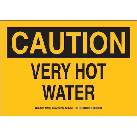 Brady Caution Sign, 10 in H, 14 in W, Plastic, Rectangle, English, 126070 126070