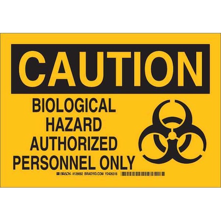 Brady Caution Sign, 10 in H, 14 in W, Rectangle, English, 126693 126693