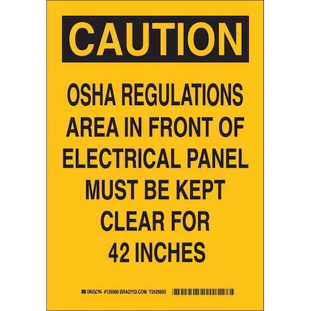 Brady Caution Sign, 14 in Height, 10 in Width, Polyester, Rectangle, English 126983