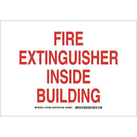 Brady Fire Extinguisher Sign, 7 in Height, 10 in Width, Aluminum, Rectangle, English 127206
