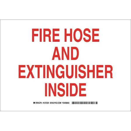 Brady Fire Extinguisher Sign, 7 in Height, 10 in Width, Aluminum, Rectangle, English 127218