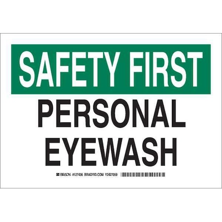 Brady Safety First, Personal Eyewash, 10" W x 7" H, Rectangle, Plastic, 127435 127435