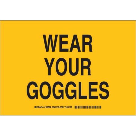 Brady Personal Protection Sign, 7 in Height, 10 in Width, Aluminum, Rectangle, English 128502