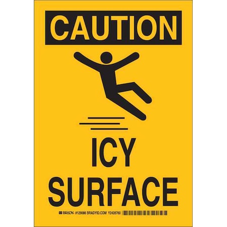 Brady Caution Sign, 10" H, 7" W, Polyester, Rectangle, English, 129086 129086