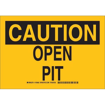 Brady Caution Sign, 7" H, 10" W, Aluminum, Rectangle, English, 129060 129060