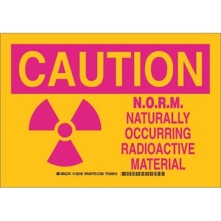 Brady Caution Sign, 7 in H, 10 in W, Plastic, Rectangle, 129235 129235