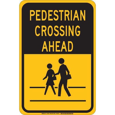 Brady Traffic Sign, 18 in H, 12" W, Aluminum, Rectangle, English, 129432 129432