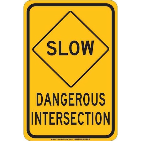 Brady Traffic Sign, 18 in H, 12 in W, Aluminum, Rectangle, English, 129423 129423