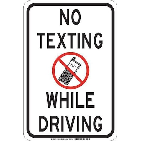 Brady Traffic Sign, 18 in H, 12 in W, Polyester, Rectangle, English, 129482 129482