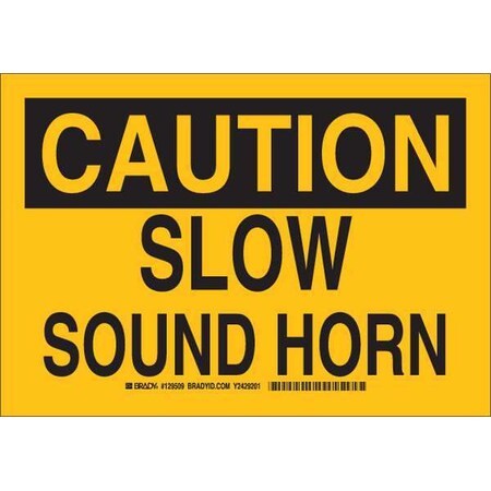 Brady Caution Sign, 7 in H, 10 in W, Plastic, Rectangle, English, 129508 129508