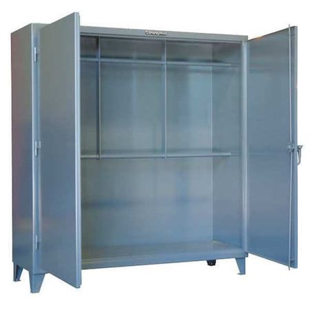 Strong Hold Open Storage Chain/Hose Hoist Storage Cabinet, 78 in H, 72 in W, 24 in D, Swing, Padlock Hasp, Gray 66-2WR-240