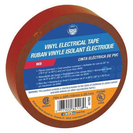 Intertape Electrical Red .75X60 Plan, Pk120 85832