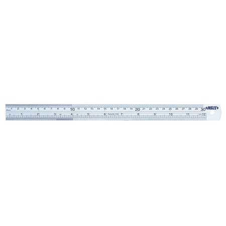 INSIZE Steel Rule, SS, 20" L, Unfinished, 1-3/16"W 7110-500