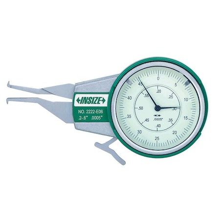 Insize Dial Caliper, 0.4-1.2" Range, 2" Jaw D, SS 2222-E121