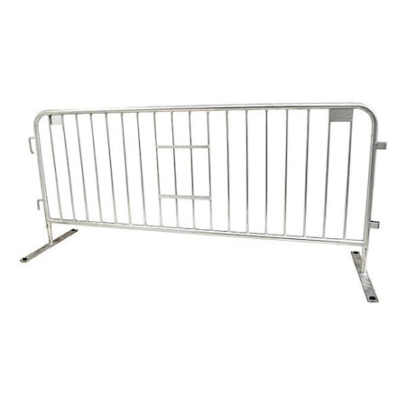 Tensabarrier Barricade, Steel, Not Retroreflective, 43 in Height, 96 in Length, 44 lb, Silver 8004