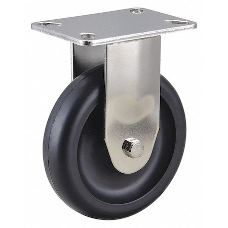 Zoro Select NSF-Listed Plate Caster, 350 lb. Load Rating, Rigid 400K77