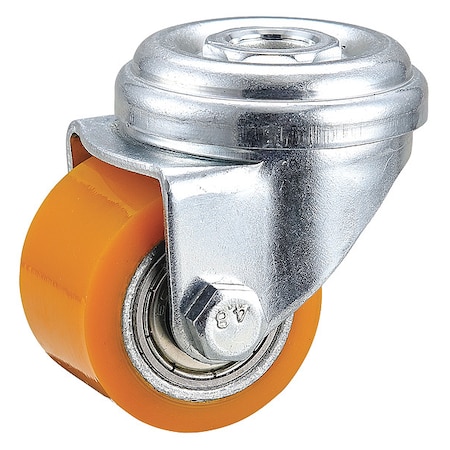 Zoro Select Bolt-Hole Caster, 1 3/8"dia, Swivel, PU 400K40