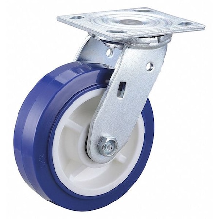 Zoro Select NSF-Listed Plate Caster, 800 lb. Load Rating, Swivel 400K45