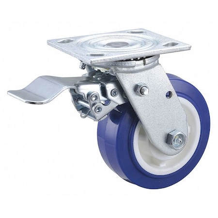 Zoro Select NSF-Listed Plate Caster, 750 lb. Load Rating, Swivel 400K46