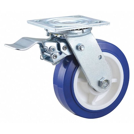 Zoro Select NSF-Listed Plate Caster, 800 lb. Load Rating, Swivel 400K47