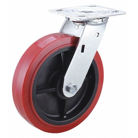 Zoro Select 400K56 Plate Caster,900 Lb. Load Rating,Swivel