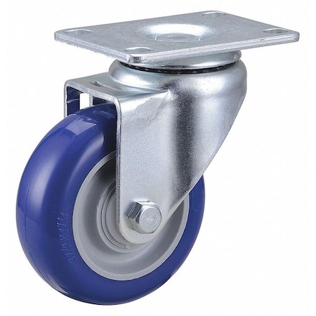 Zoro Select NSF-Listed Plate Caster, 250 lb. Load Rating, Swivel 400K63