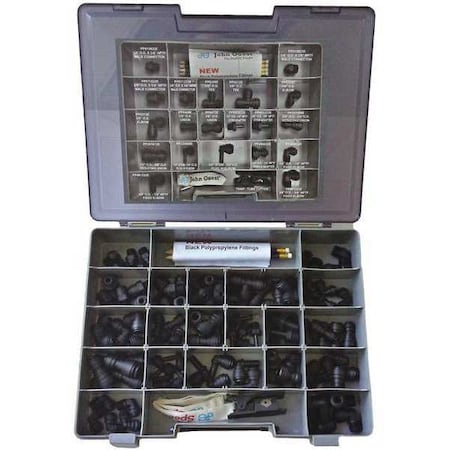 John Guest Service Repair Kit, 1/4 in, 3/8 in Tube Size, Black KIT-ISRKE