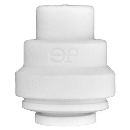 John Guest Push-Fit Fitting Cap, 1/4 in Tube Size, Polypropylene, White, 10 PK PP4608W