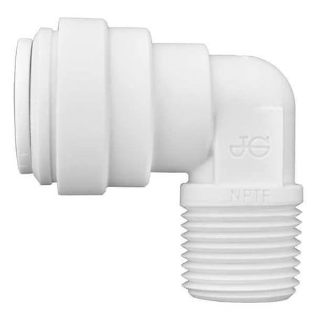 John Guest Push-Fit Elbow Fitting, 1/2 in Tube Size, Polypropylene, White, 10 PK PP481623W