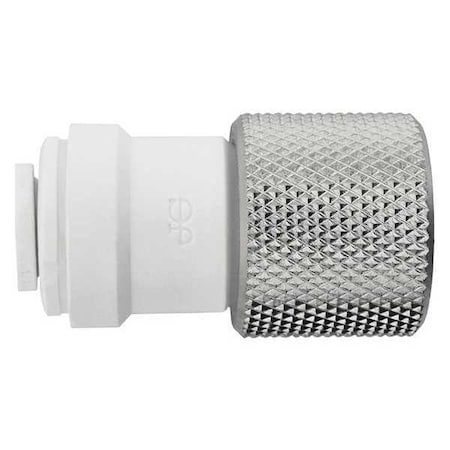 John Guest Push-Fit Adapter Fitting, 1/4 in Tube Size, Polypropylene, White, 10 PK PP6008IU9W