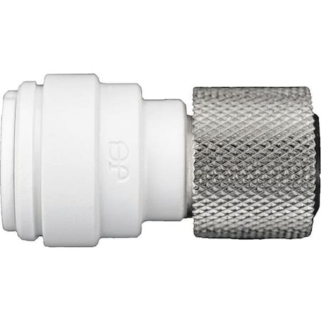 John Guest Push-Fit Adapter Fitting, 3/8 in Tube Size, Polypropylene, White, 10 PK PSEI6012U9
