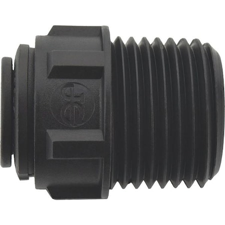 John Guest Push-Fit Adapter Fitting, 3/8 in Tube Size, Polypropylene, Black, 10 PK PP011224E